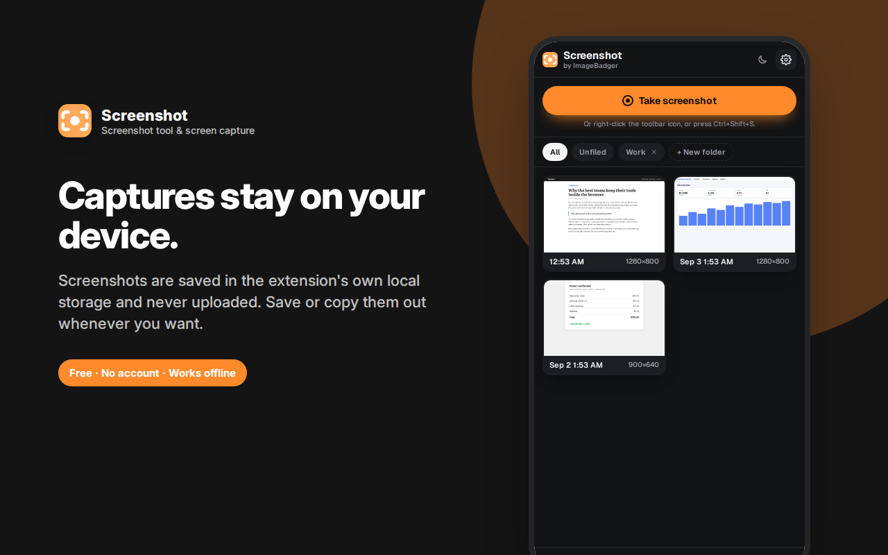 Captures stay on your device. — Screenshot – Capture, Annotate & Save to PDF